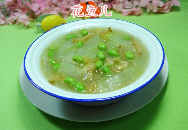 榨菜丝毛豆煮冬瓜